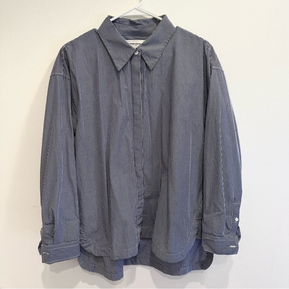 Banana Republic Oversized Striped Button-Down Shirt
